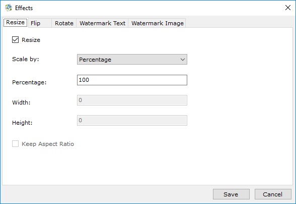 Resize Settings