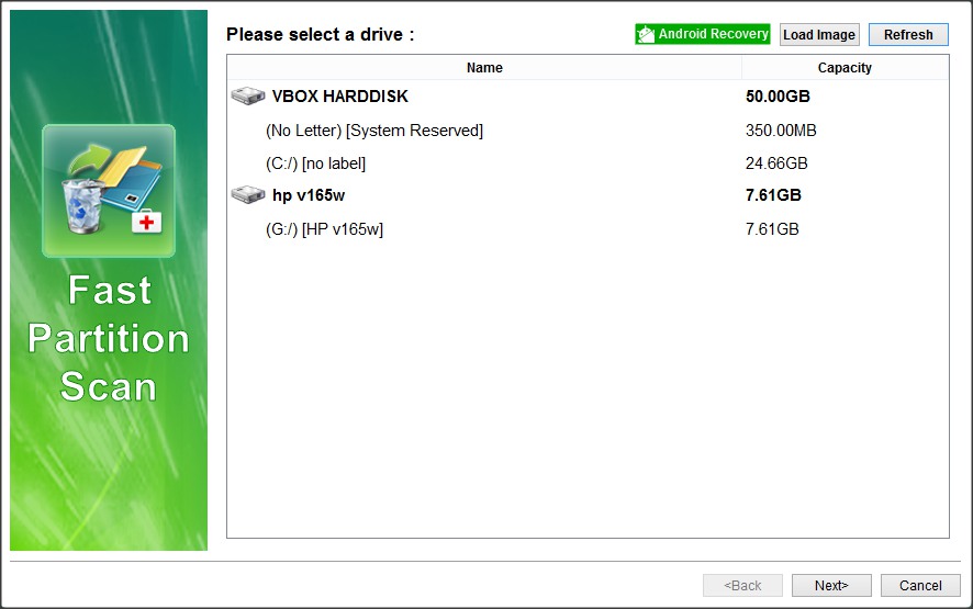 Fast Partition Scan Method