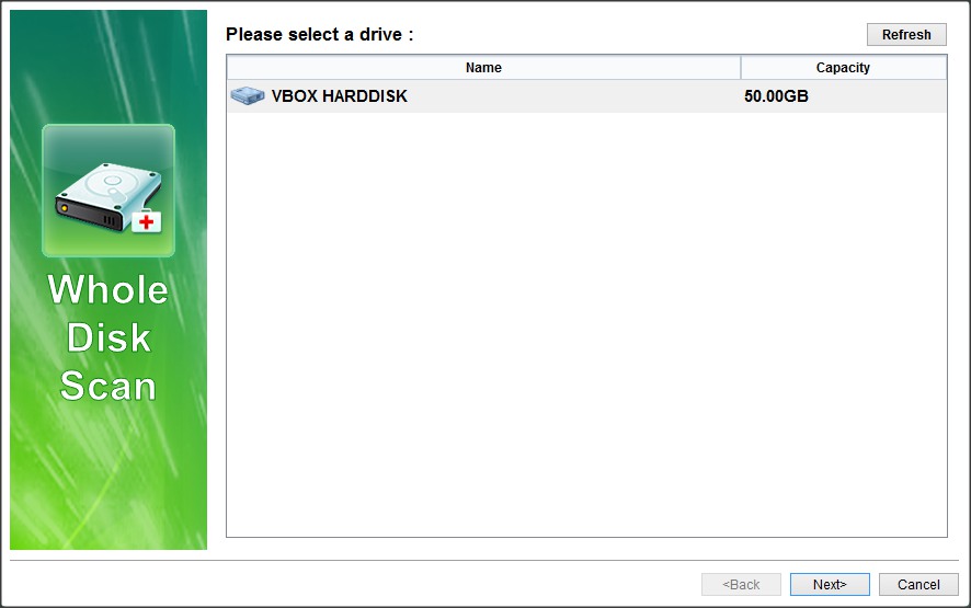 Whole Disk Scan Method