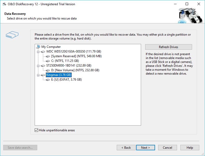 Selecting Scan Location