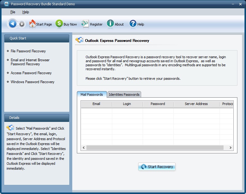 Outlook Express Password Recovery