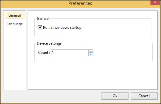 Preferences Window - General Tab