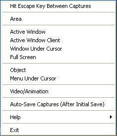 System tray menu