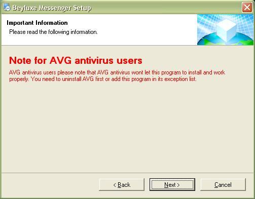 AVG users notification