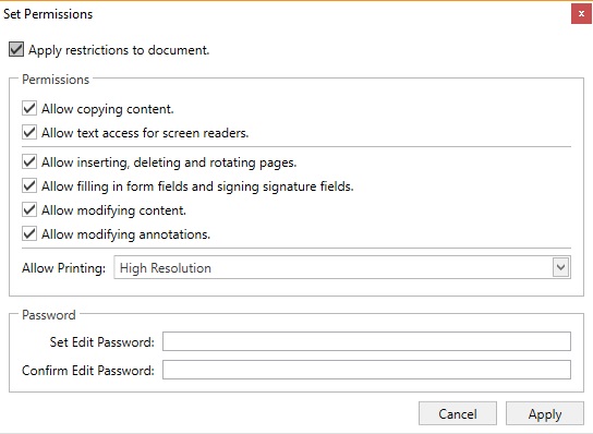 Permissions Settings