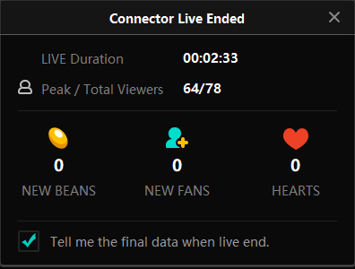 Stats After Ending Stream