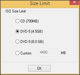 Size Limit Window