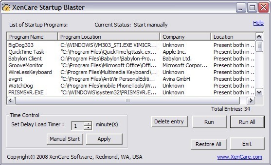 Startup Blaster console