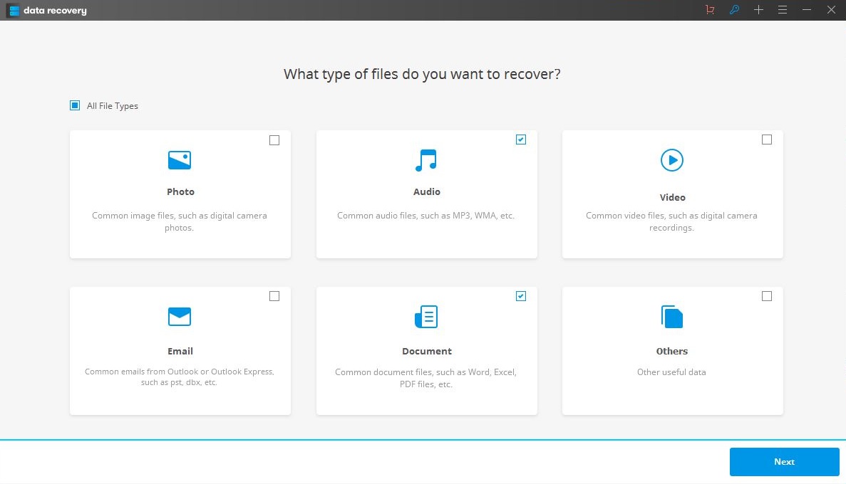 Selecting File Types For Scan