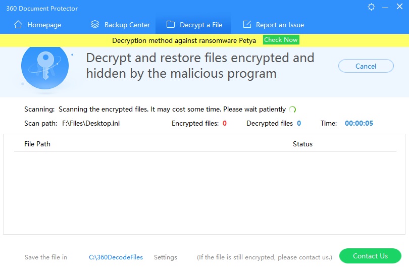 Decrypt Hijacked Files