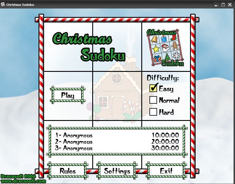 Christmas SuDoku-Startup screen