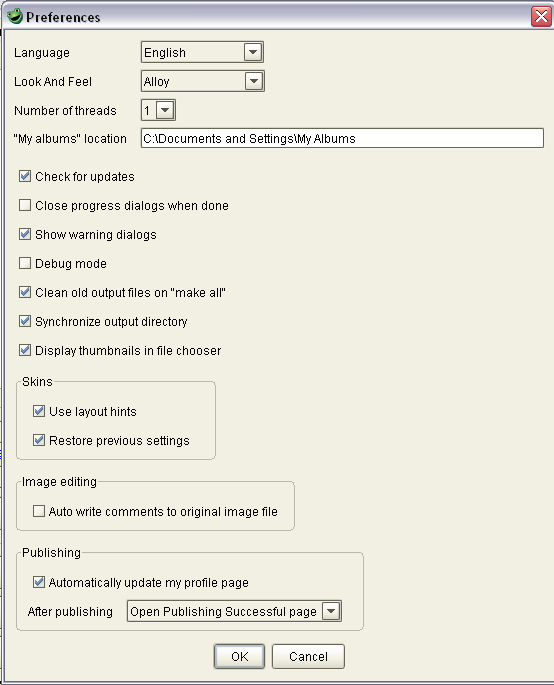 Program preferences