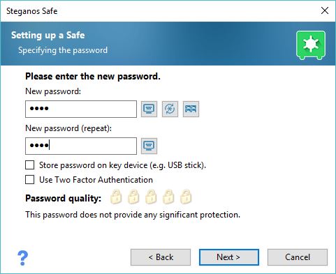 Setting Safe Master Password
