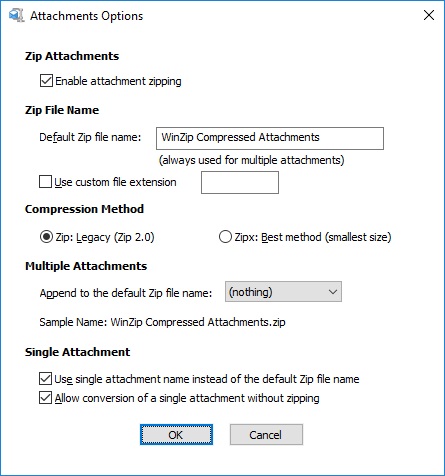 Attachments Options