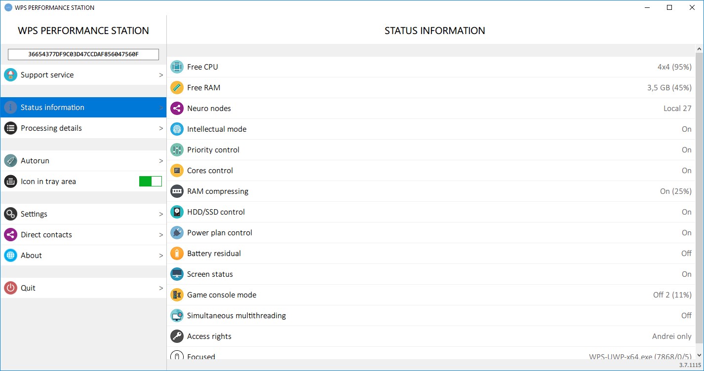 Status Information Window