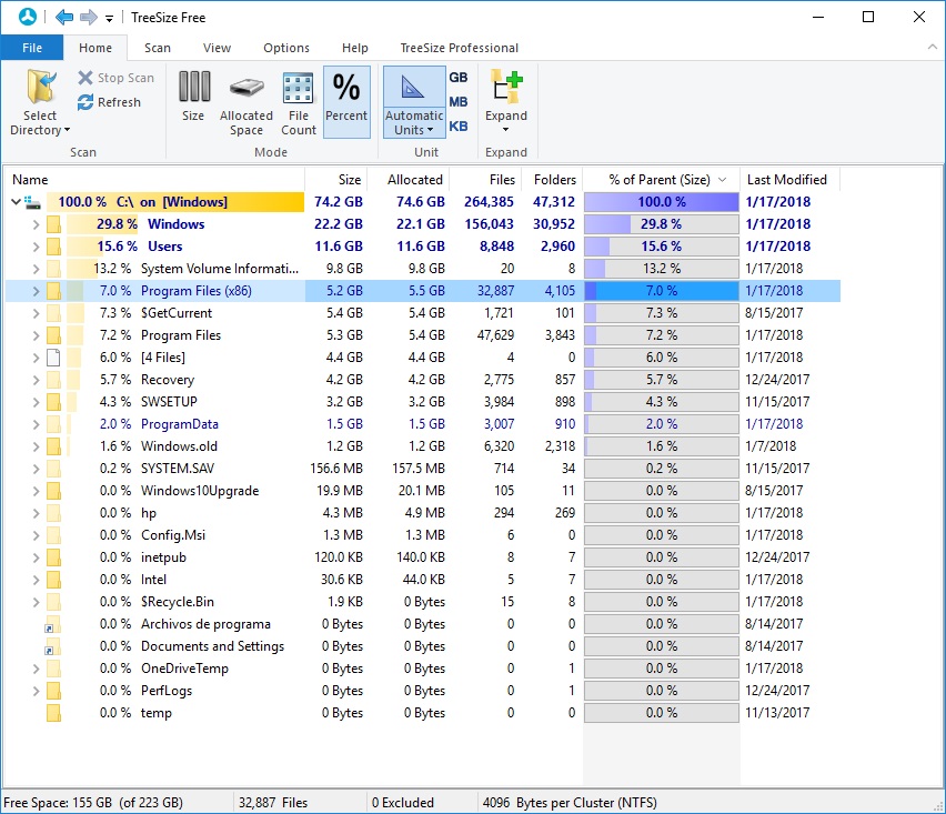 Sorted by Percentage