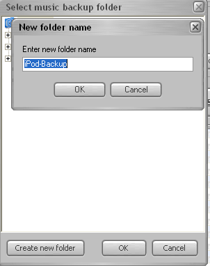 Select back-up folder