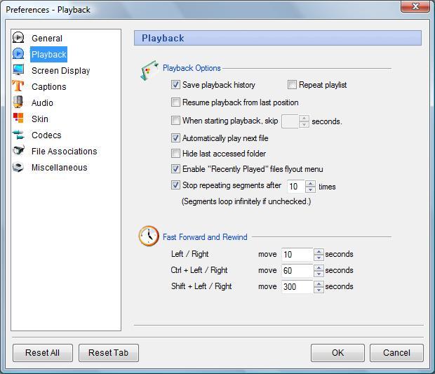 Playback Settings