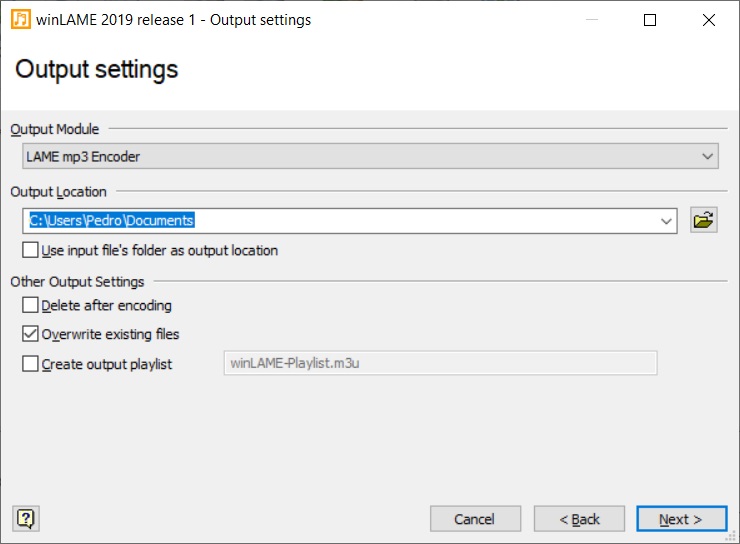 Output Settings