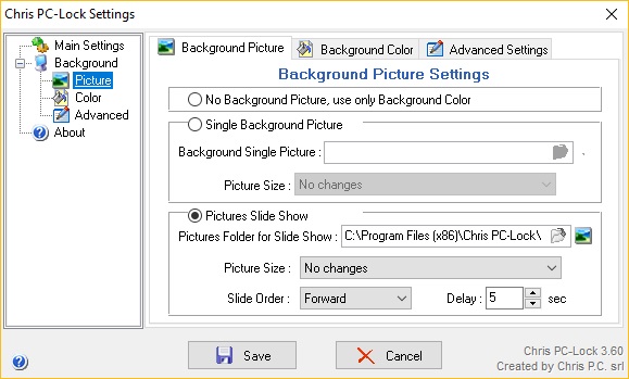 Background Picture Settings