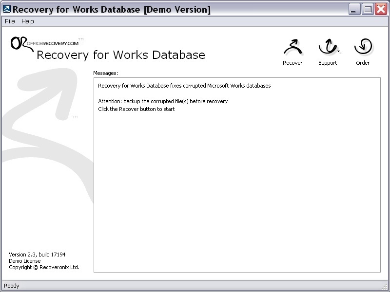 Recovery for Works Database