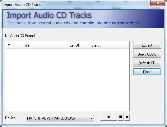 Import Audio CD Tracks