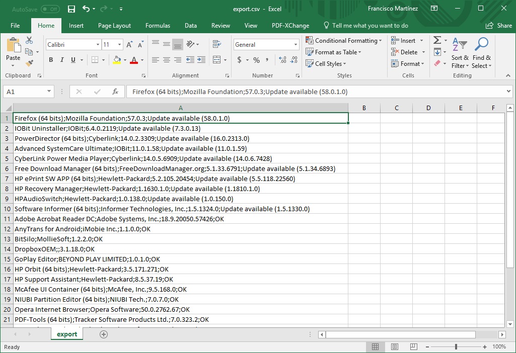 Export to Excel