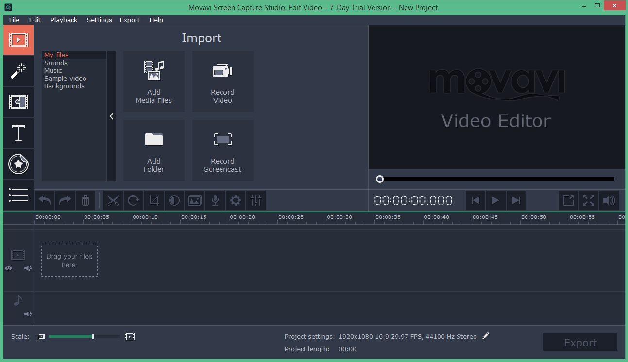 Video editor interface