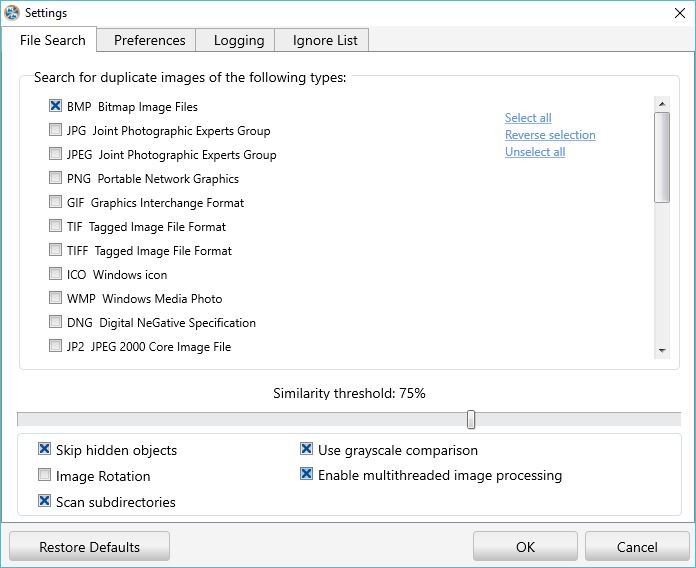 Configuring File Search Settings