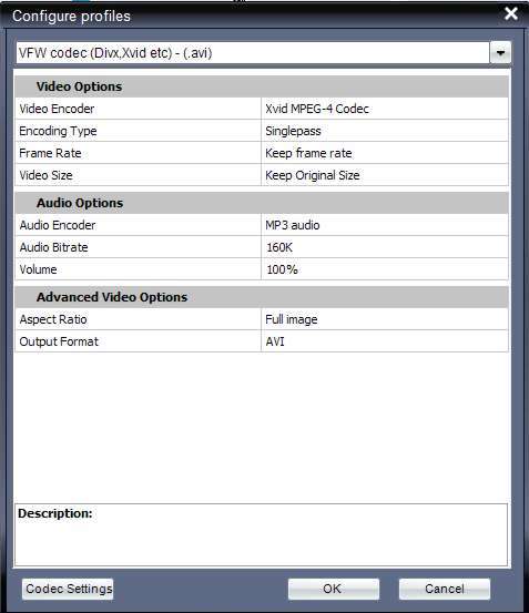 Output settings