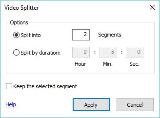 Configuring Video Splitter Settings