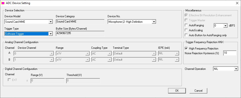 ADC Device Setting 