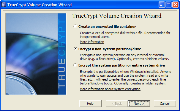 Encrypt external drive