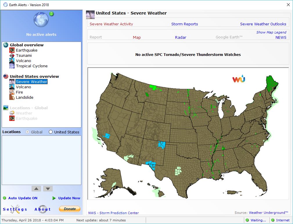 Checking Severe Weather Info