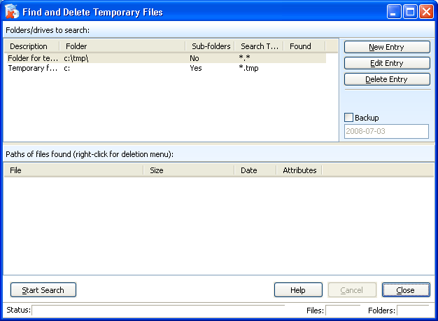 Find and Delete Temporary Files Tool