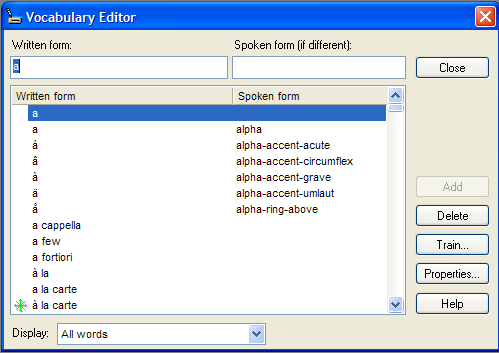 Vocabulary editor.