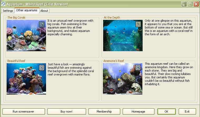 Other aquariums tab