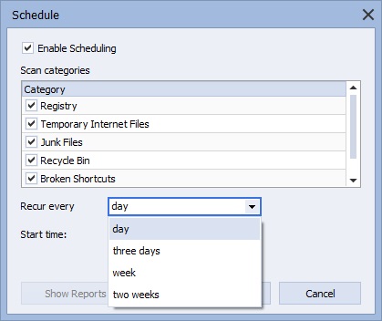 Schedule Settings