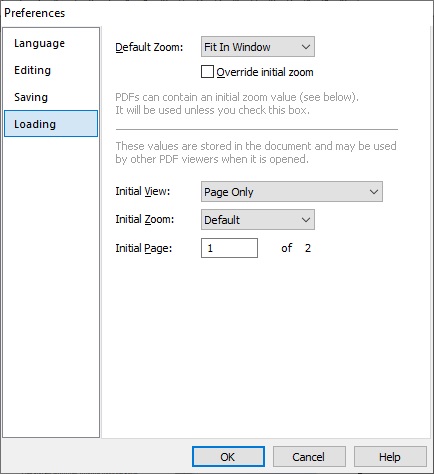 Loading Preferences