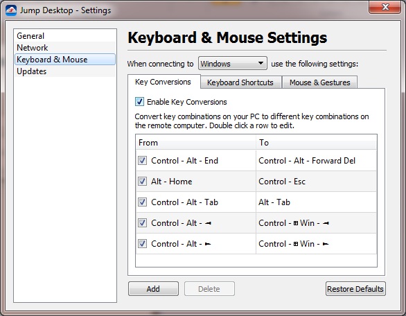 Keyboard and Mouse Settings