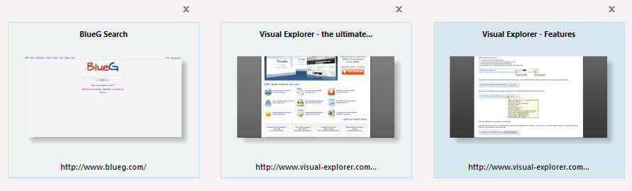 Thumbnail View of Open Web Pages