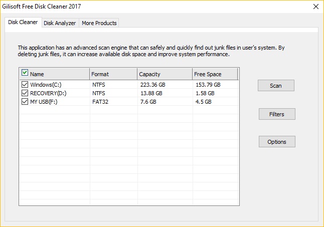 Disk Cleaner Interface