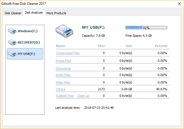 Disk Analyzer Interface