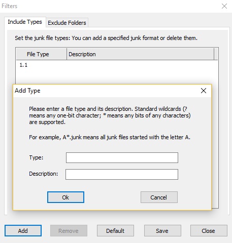 Include Types Dialog