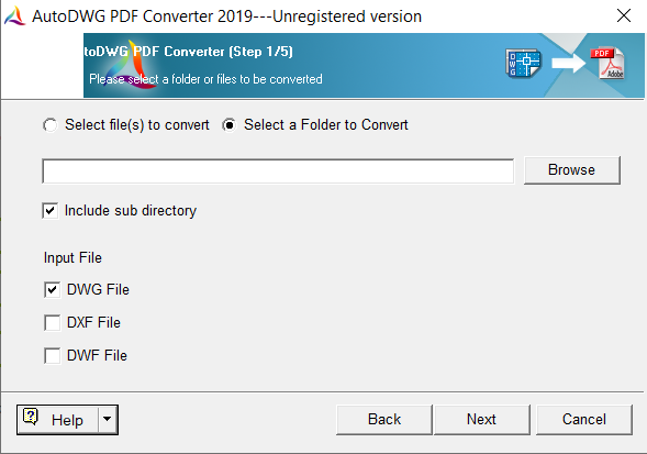 Folder conversion window