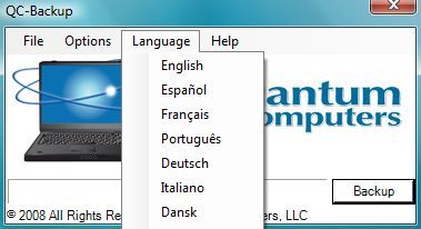 QC-Backup language options