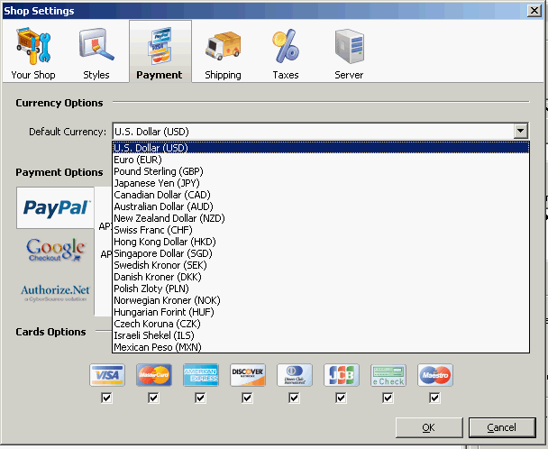 Payment / Gateway Settings View