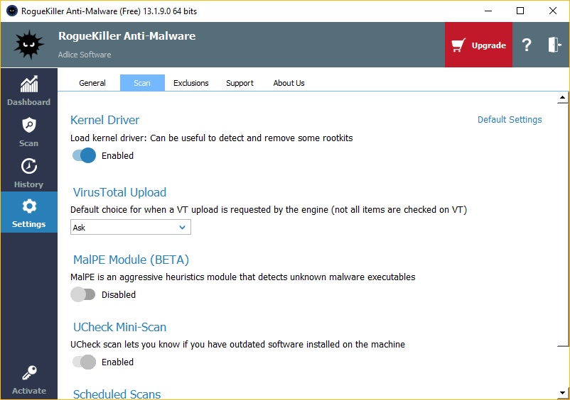 Settings and Options