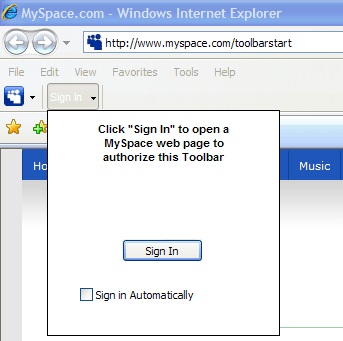 Auto sign-in option.