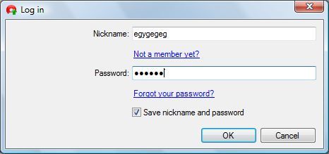 Login window.